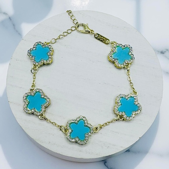 Camille Flower Bracelet in Blue - Picture 1 of 5